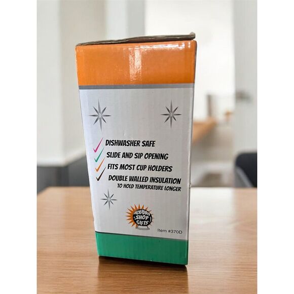 Dad Luvs Coffee Silver Travel Mug Double-Walled Insulated with Slide and Sip Lid - Picture 6 of 7